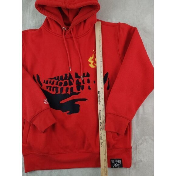 Runtz Fire Society Just‎ Grinz Hoodie Red Skeleton Mens Medium - Picture 7 of 10